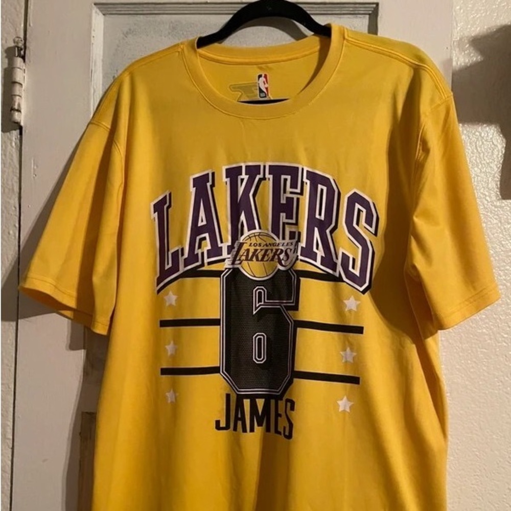 NBA Los Angeles Lakers Yellow LeBron James #6 Short Sleeve Tee